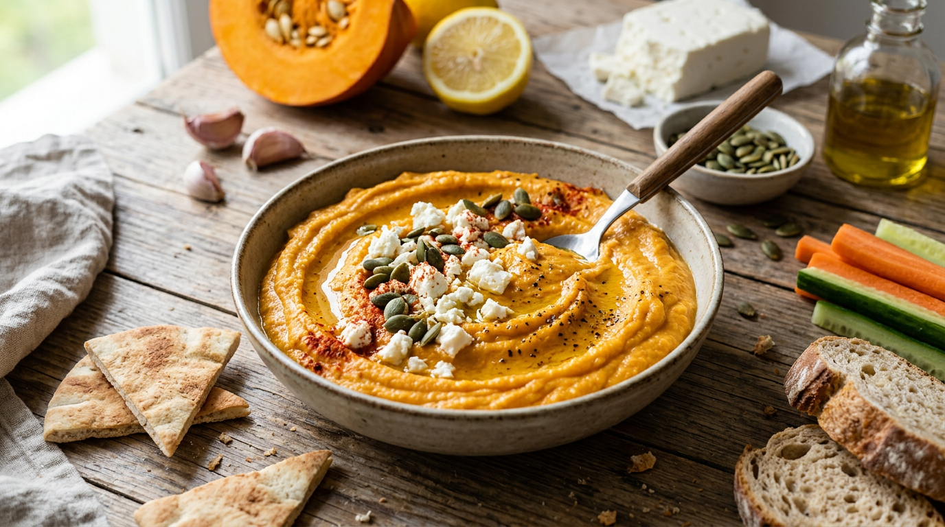 Dip de calabaza asada y feta