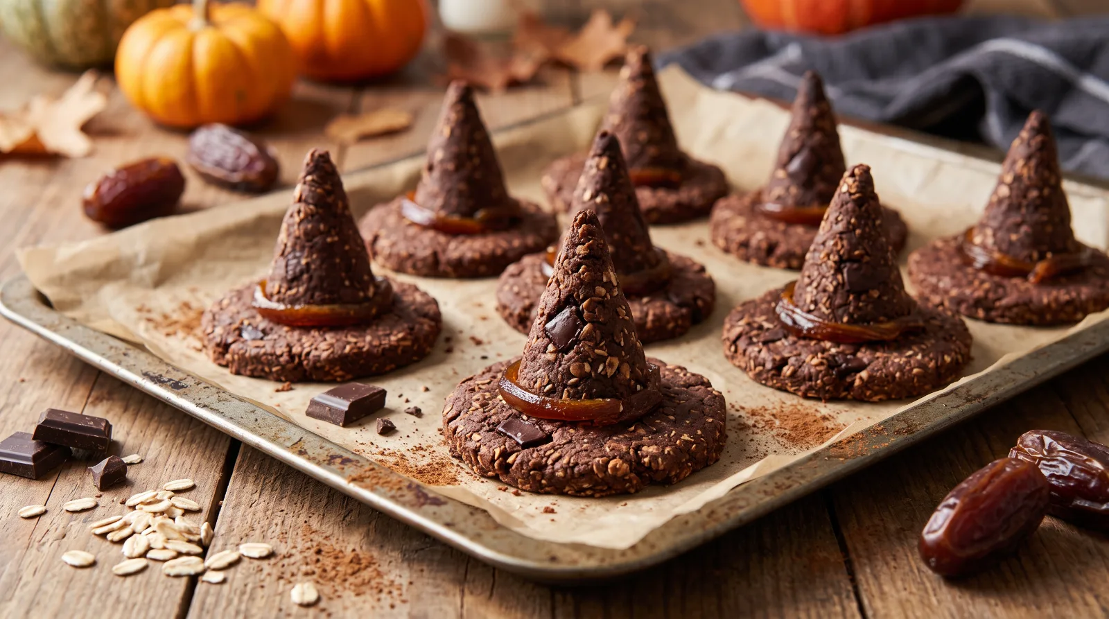 Witch hat cookies: galletas de sombrero de bruja sin horno