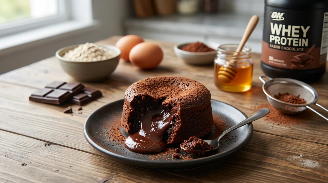 Coulant de chocolate proteico
