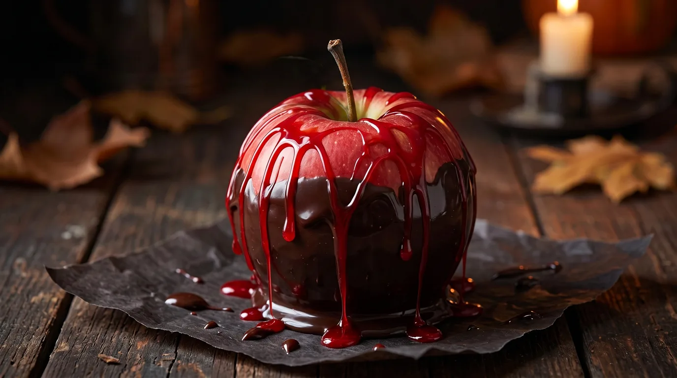 Manzana "venenosa" de chocolate negro