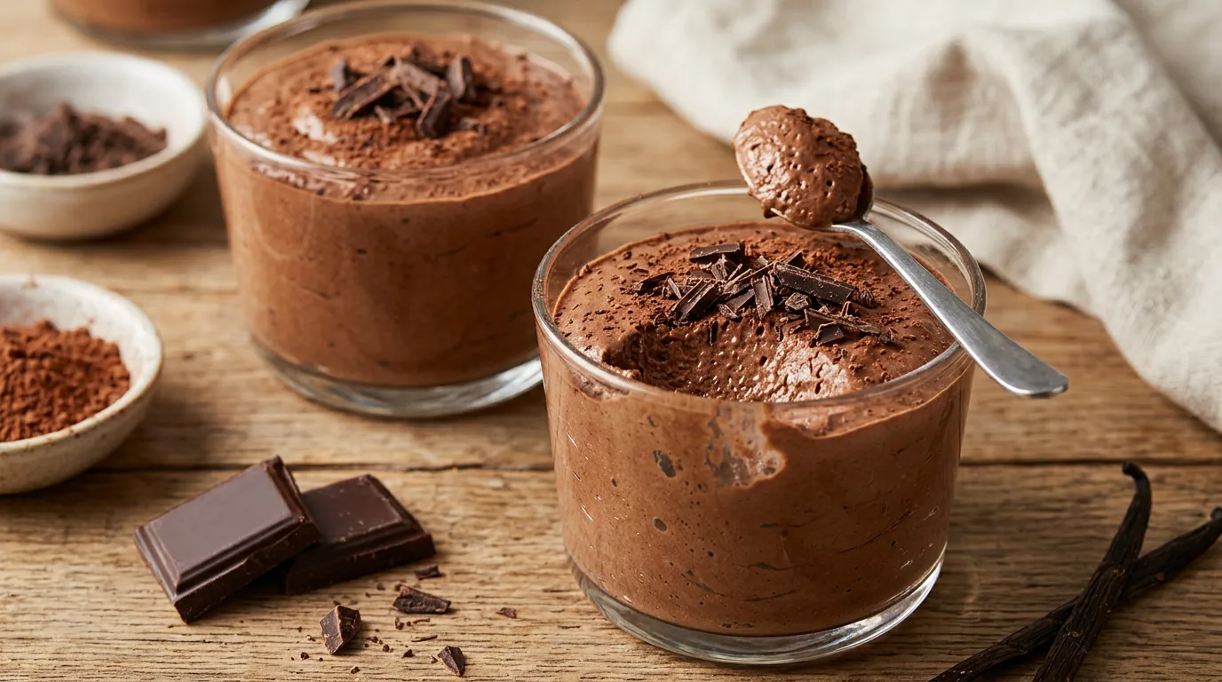 Mousse de chocolate y queso cottage